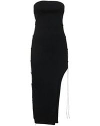 GIUSEPPE DI MORABITO - Lace-Up Stretch Knit Midi Dress - Lyst