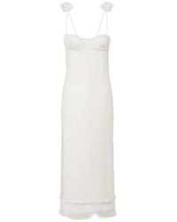 Magda Butrym - Embroidered Silk, Wool And Cotton-Blend Midi Dress - Lyst