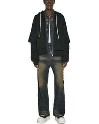 Rick Owens - Zipped Double-Layer Cotton Hoodie - Lyst