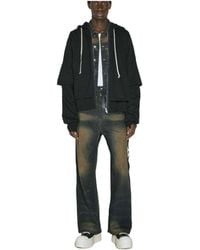 Rick Owens - Zipped Double-Layer Cotton Hoodie - Lyst