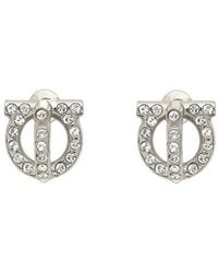 Ferragamo - Logo Crystal Earrings - Lyst