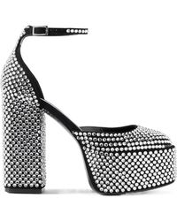 Paris Texas - Dalilah Crystal-Embellished Suede Platform Pumps - Lyst