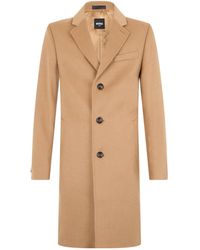 BOSS - Boss Single-Breasted Long Coat - Lyst