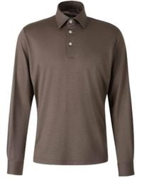 Herno - Button-Up Neck Long-Sleeved Polo Shirt - Lyst
