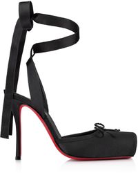 Christian Louboutin - 100Mm Cassia Ribbon-Lace Square-Toe Heeled Pumps - Lyst