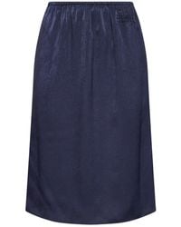 MM6 by Maison Margiela - Logo Printed Buttoned Midi Skirt - Lyst