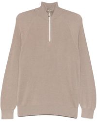 Brunello Cucinelli - Ribbed Half-Zip Sweater - Lyst