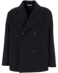 Valentino - Double-Breasted Long-Sleeved Coat - Lyst