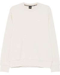 BOSS - Logo-Embroidered Cotton Sweater - Lyst