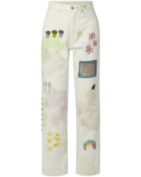 McQ - Printed High-Rise Straight-Leg Jeans - Lyst