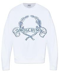 Moschino - Laurel Crown Logo Embroidered Crewneck Sweatshirt - Lyst