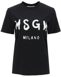 MSGM - Graffiti Logo-Print T-Shirt - Lyst