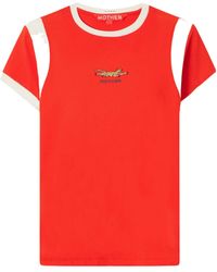Mother - Embroidered Cotton-Jersey T-Shirt - Lyst