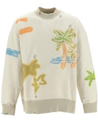 Palm Angels - Plam Printed Crewneck Sweatshirt - Lyst