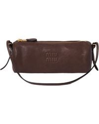 Miu Miu - Logo-Embossed Leather Pouch - Lyst