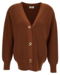 Elisabetta Franchi - V-Neck Knitted Cardigan - Lyst