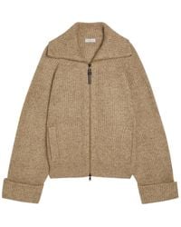 Brunello Cucinelli - Metallic-Knit Cashmere-Blend Cardigan - Lyst