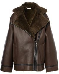 Nour Hammour - Jacqueline Shearling-Trimmed Leather Jacket - Lyst