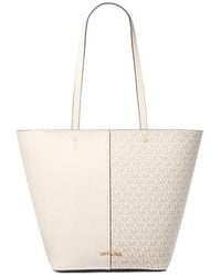 Michael Kors - Flora Large Signature Logo And Leather Tote Bag - Lyst