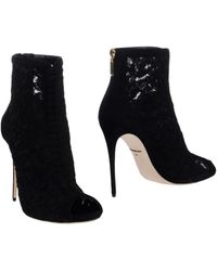 Dolce & Gabbana - Suede Lace-Up Ankle Boots - Lyst