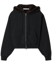 Alexander Wang - Zip-Up Hoodie W/ Faux Fur Hood - Lyst