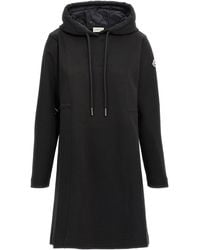 Moncler - Logo Patch Drawstring Hooded Dress - Lyst