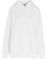 MSGM - Logo Hooded Sweater - Lyst