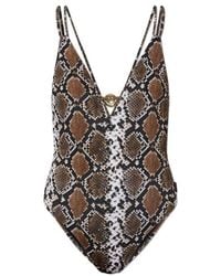 Moschino - Embossed One-Piece Swimsuit - Lyst