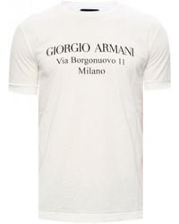 Giorgio Armani - Logo Printed Crewneck T-Shirt - Lyst
