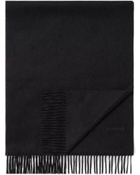 ZEGNA - Logo Patch Fringed Scarf - Lyst