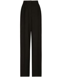 Dolce & Gabbana - Pressed-Crease Palazzo Pants - Lyst