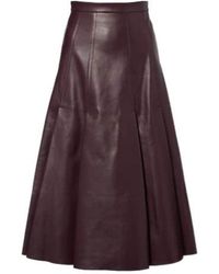 Emilia Wickstead - Kensie High-Rise Leather Midi Skirt - Lyst