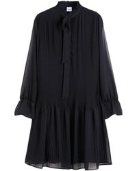 Aspesi - Georgette Crepe Short Dress - Lyst