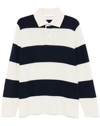 Valentino - Striped Long Sleeve Polo Shirt - Lyst