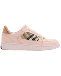 Burberry - Terrace Checked Lace-Up Sneakers - Lyst