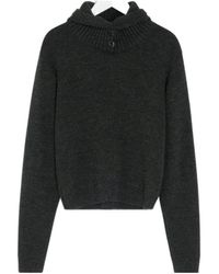 Lemaire - Ribbed Hooded Jumper - Lyst