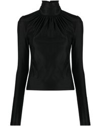 Rabanne - Ruched Long-Sleeved Jersey Top - Lyst