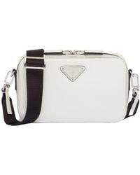 Prada - Brique Saffiano Leather Bag - Lyst