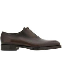 Ferragamo - Derby Shoe With Zip Detail - Lyst