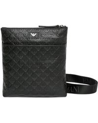 Emporio Armani - Logo Embossed Messenger Bag - Lyst