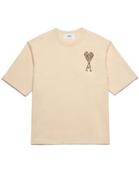 Ami Paris - Crystal Ami De Coeur-Embroidery T-Shirt - Lyst