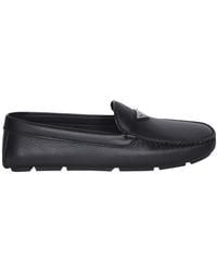 Prada - Round Head Loafer Shoes - Lyst