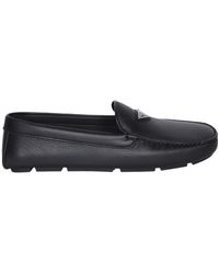 Prada - Round Head Loafer Shoes - Lyst