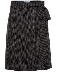 Prada - Printed Chiffon Wrap Skirt - Lyst