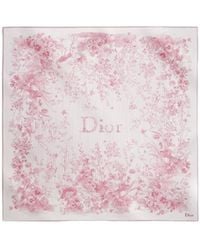 Dior - Iviera Toile De Jouy Floral Garden90 Square Scarf - Lyst