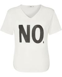 Fendi - Ivory Jersey T-Shirt With Noi Print - Lyst