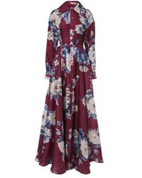 Leo - Josephine Belted Floral Silk Gown - Lyst