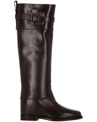Via Roma 15 - Logo Plaque Knee-High Boots - Lyst