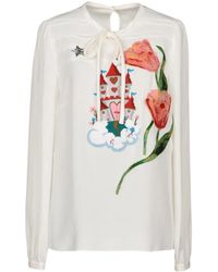 Dolce & Gabbana - Simple Solid-Color Long-Sleeve Top - Lyst