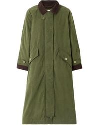 Veronica Beard - Dietz Corduroy-Trimmed Waxed Cotton-Blend Coat - Lyst